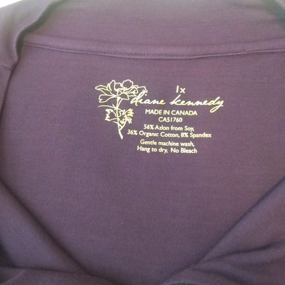 Diane Kennedy Purple Tunic Size 1X - Picture 5 of 8